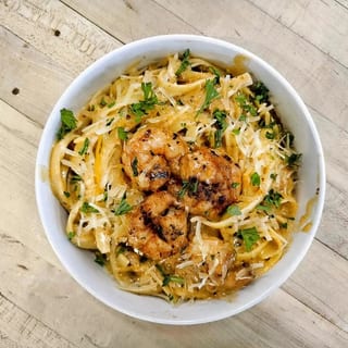 C2 Creamy Alfredo Pasta with Smoked Shrimp