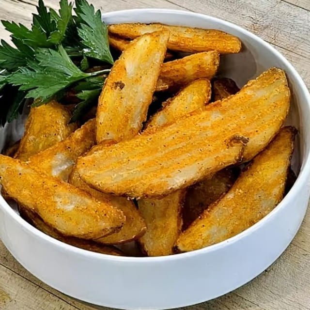 Fried Potato Wedges.